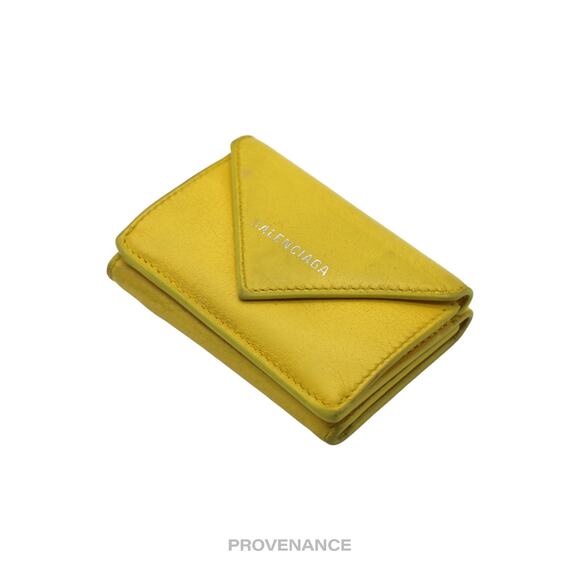 🔴 Balenciaga Papier Mini Wallet - Yellow Leather - Picture 3 of 10